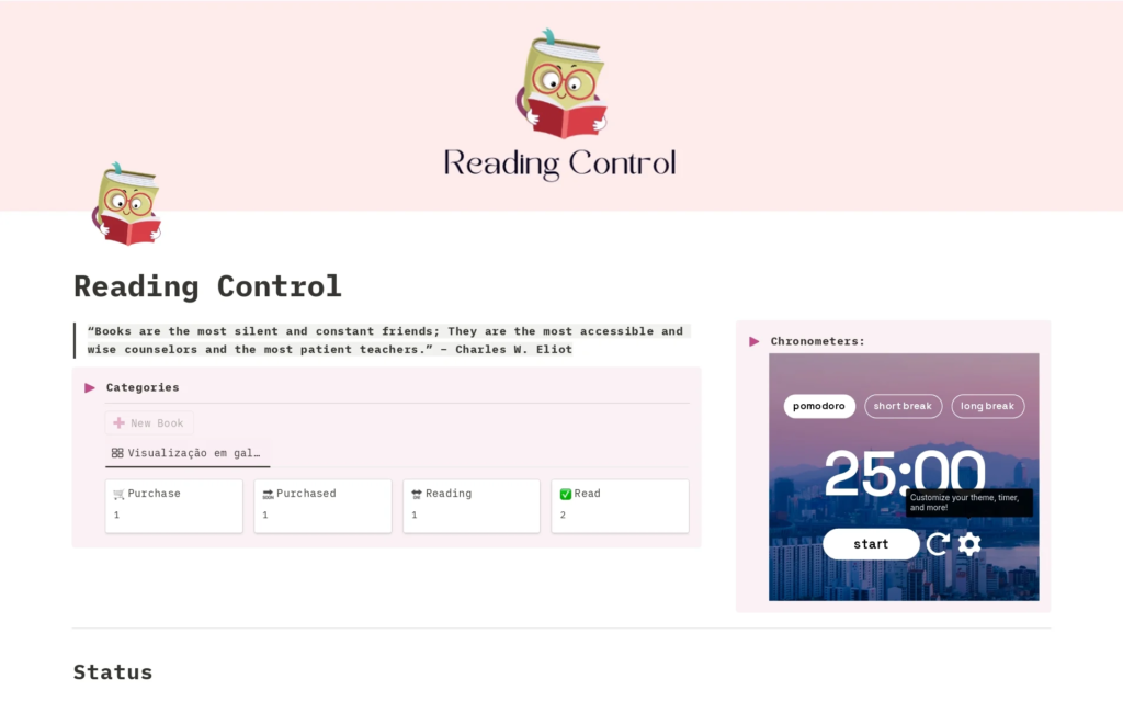 reading control and studies template